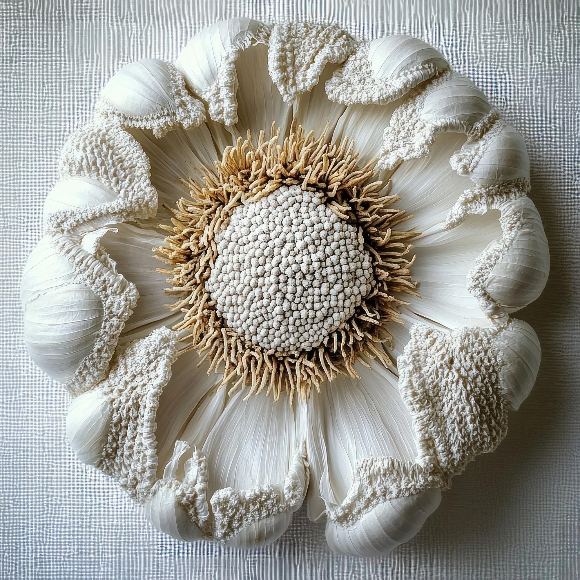 Close-up floral embroidery on linen