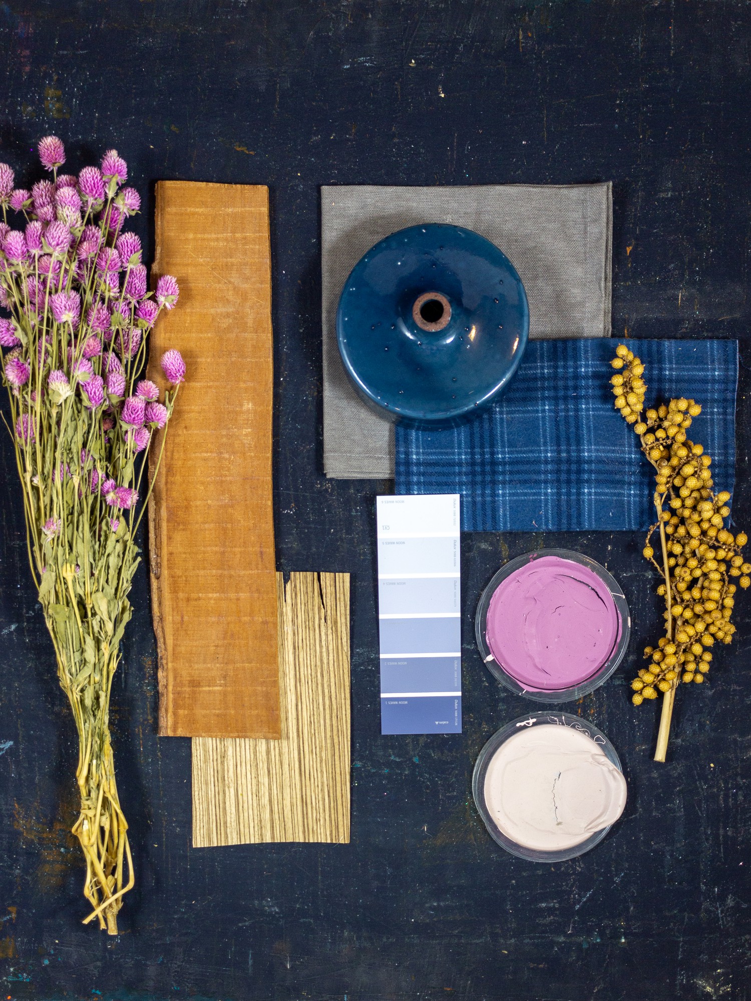 Sample pricing mood with threads and swatches